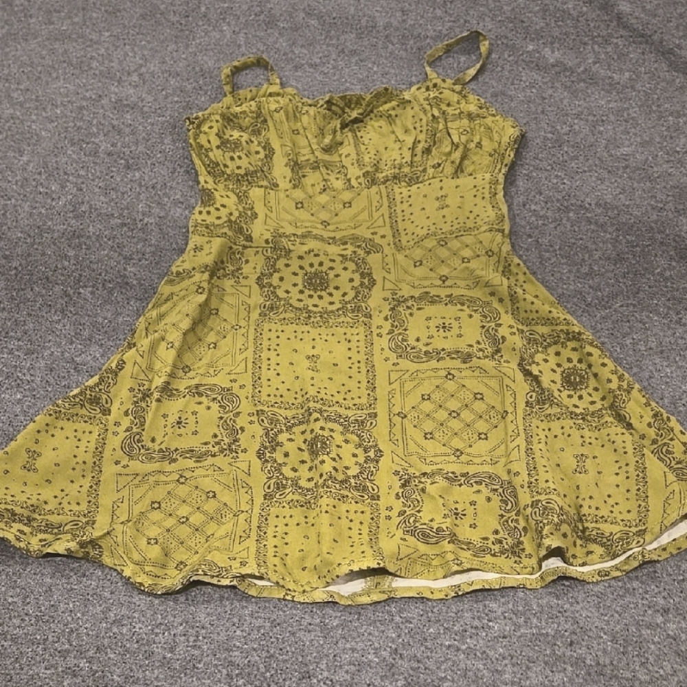 Army Green Patterned Dress